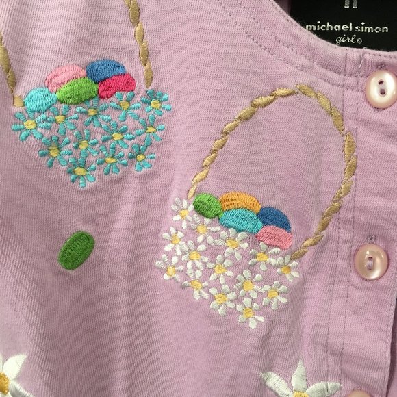 EASTER! Michael Simon Girl's Embroidered Top 4-5 - Picture 2 of 8